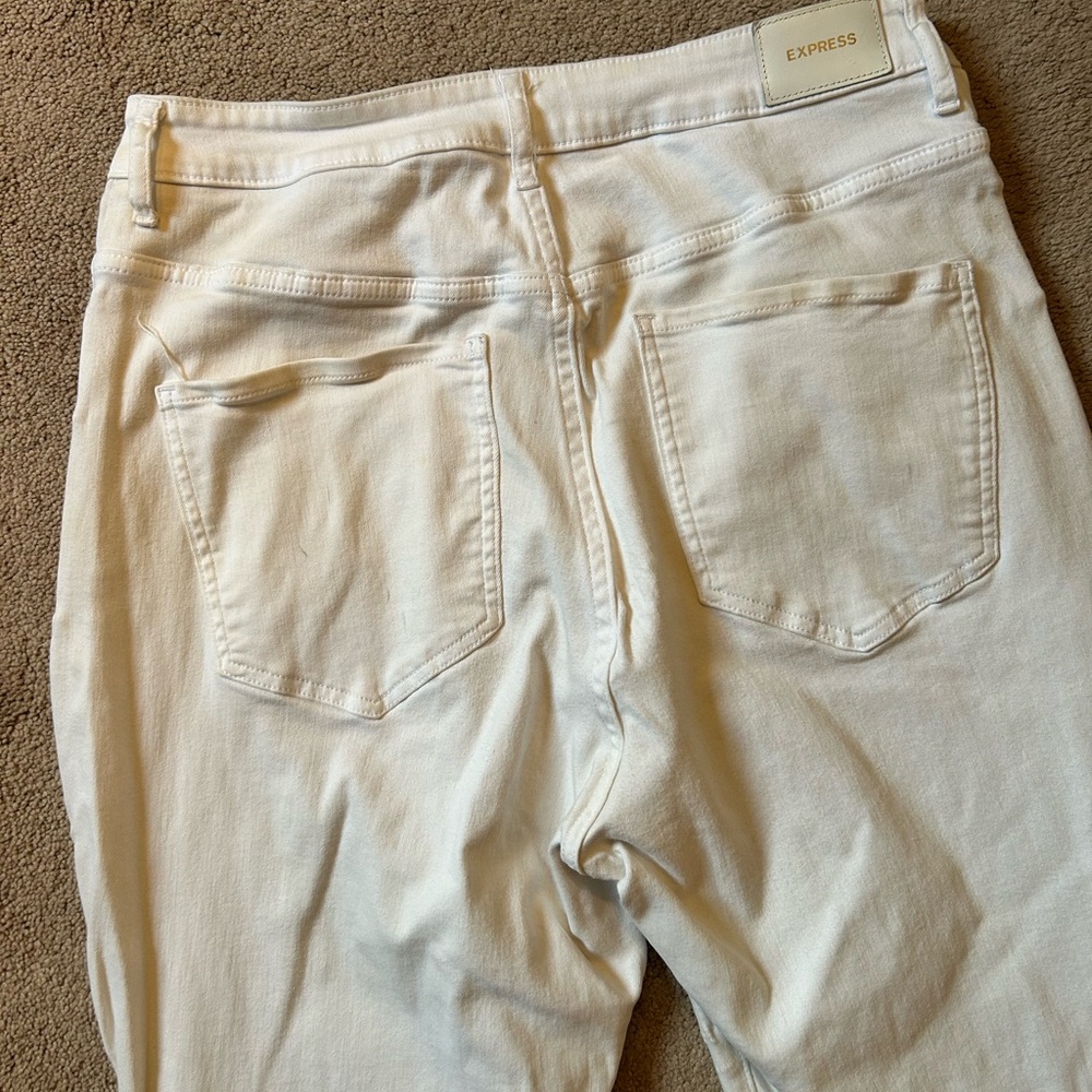 Express White High Rise Skinny Jeans - Picture 7 of 8